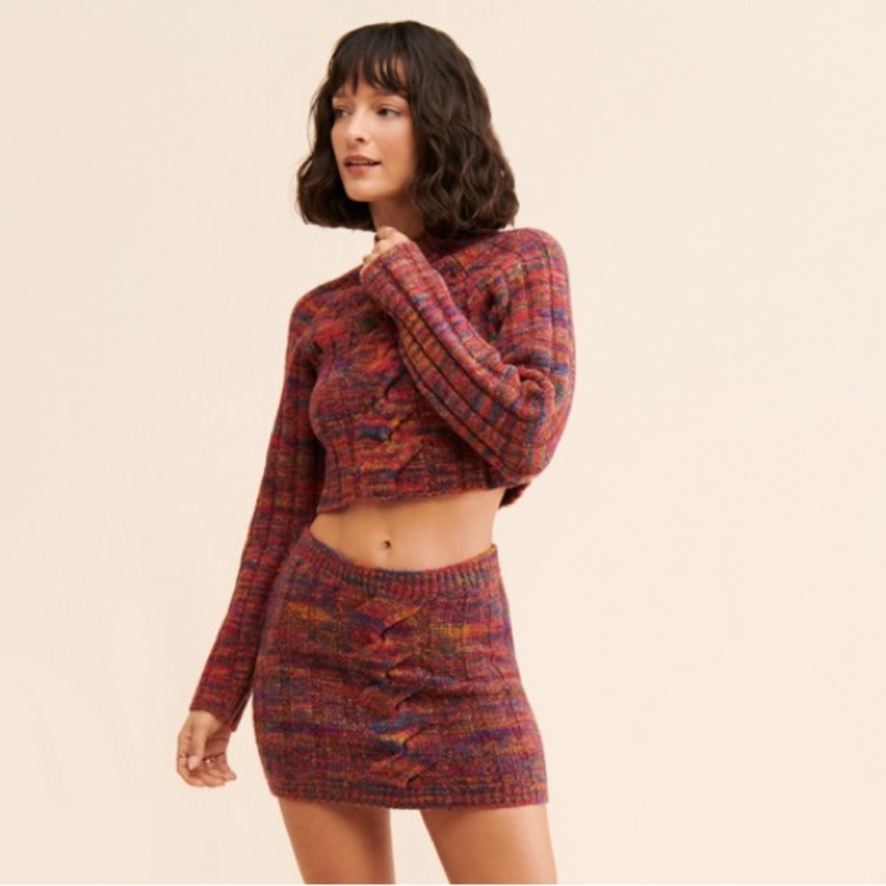 For love & lemons Ruby Multicolor Knit Sweater NWT Size XS